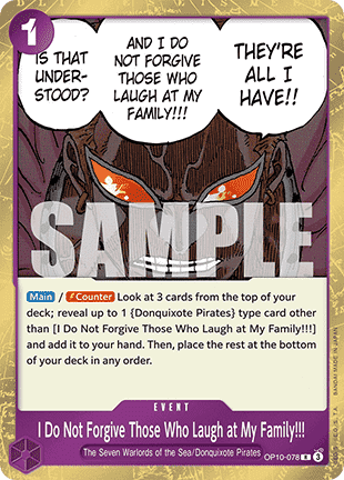 I Do Not Forgive Those Who Laugh at My Family!!! (OP10-078) (Royal Blood)